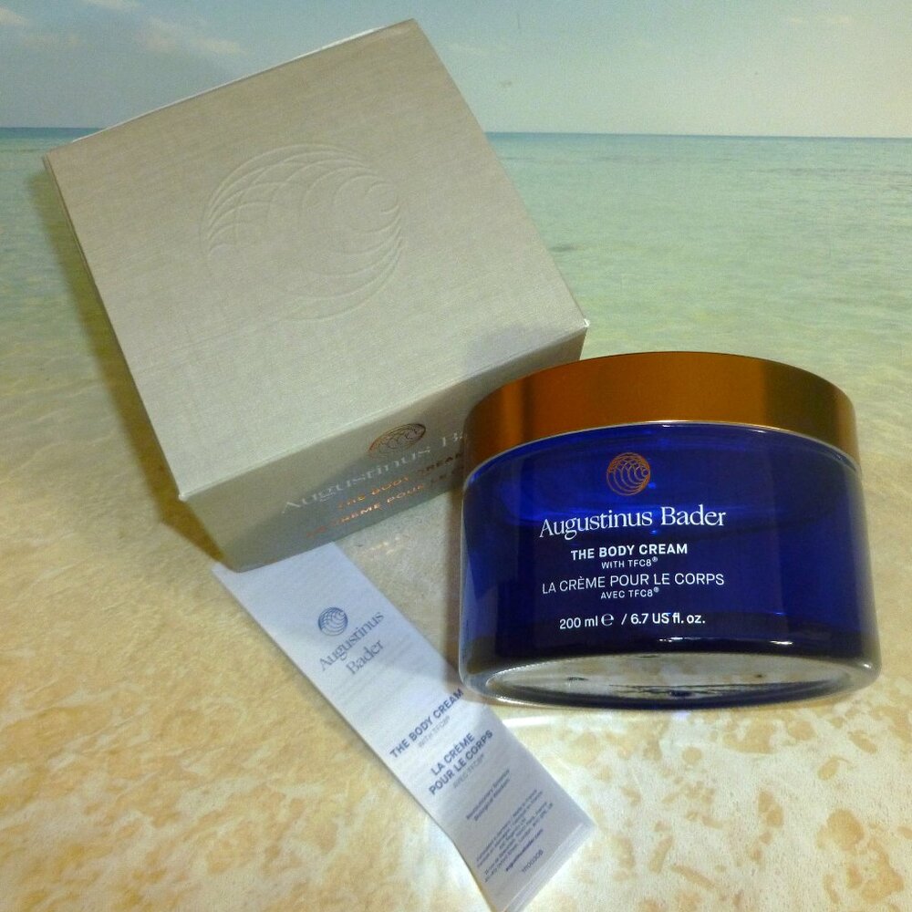 Empty Augustinus Bader The Body Cream Jar box STAGING Photography Prop